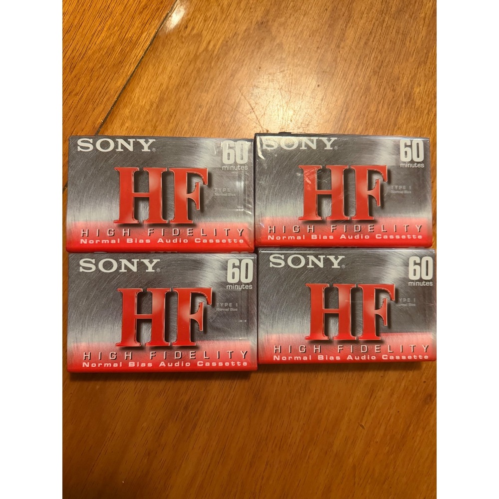 Sony HF 60 High Fidelity Normal Bias Type I Audio‎ Cassette Tapes 4 Pack Sealed